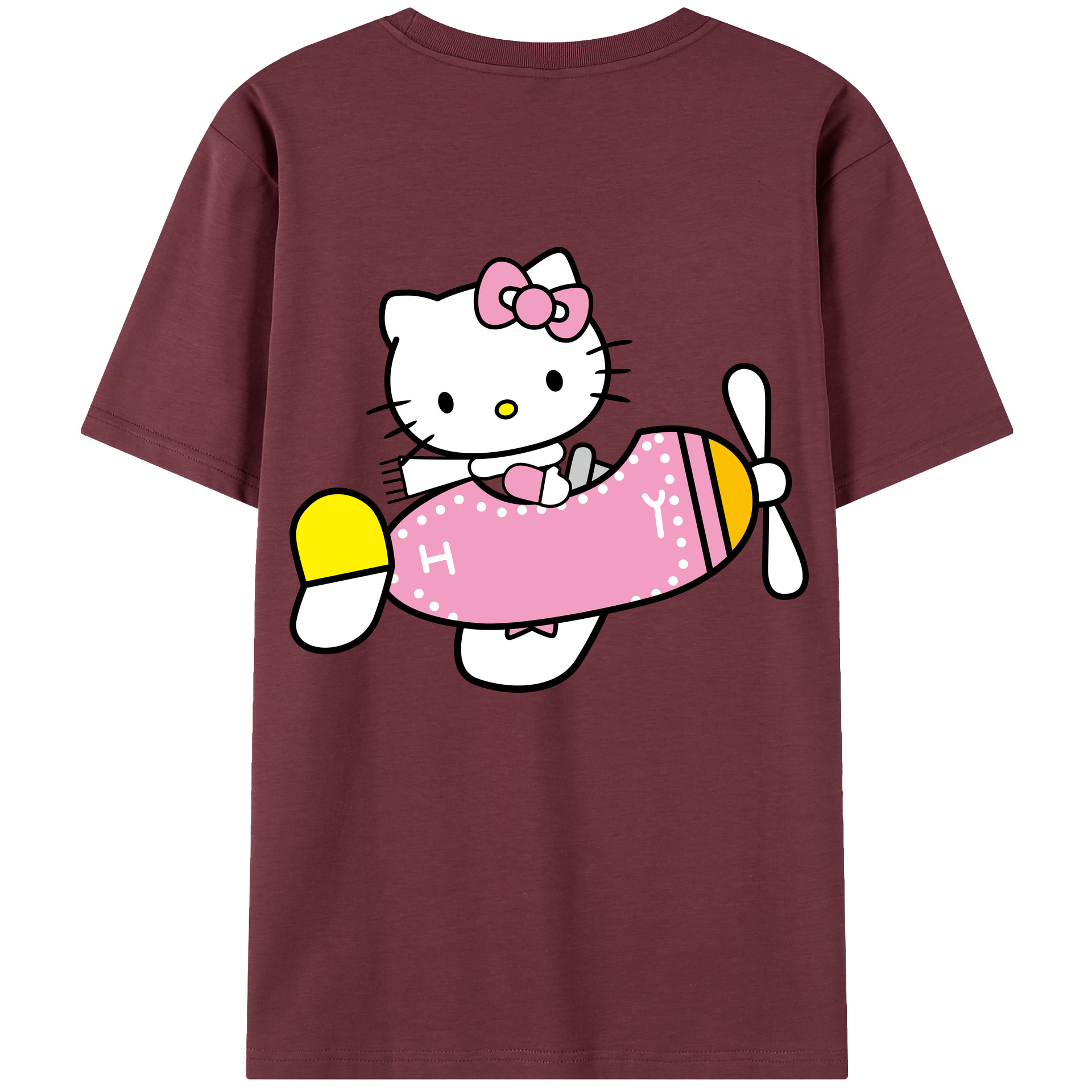 （画像用） Hello Kitty ハローキティ 綿100％半袖Tシャツ（背面プリント）